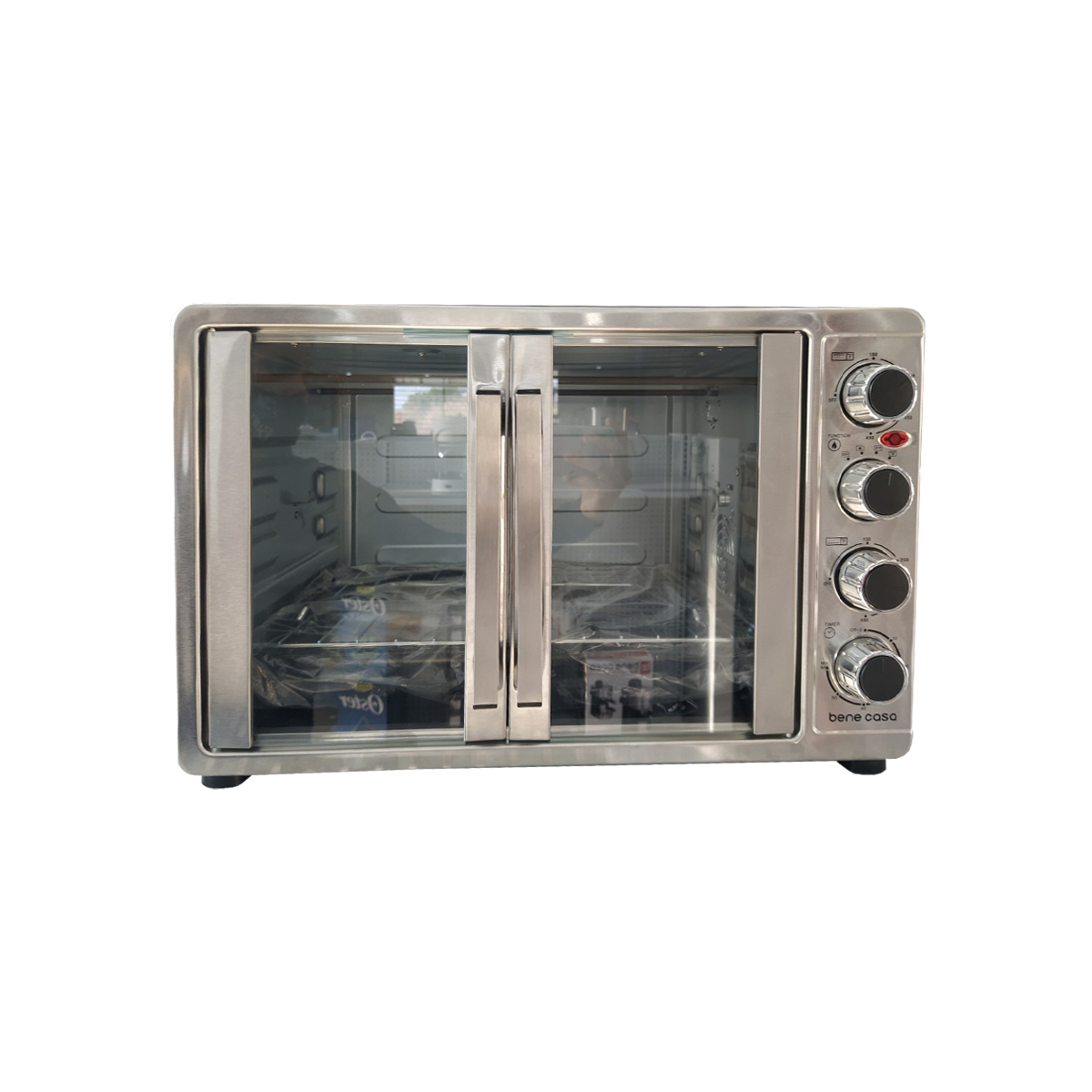 Bene Casa BC-99705 45L French Door Convection Oven with Rotisserie - Stainless Steel